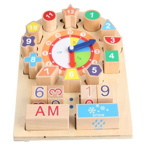 drewniany zegar dla dzieci